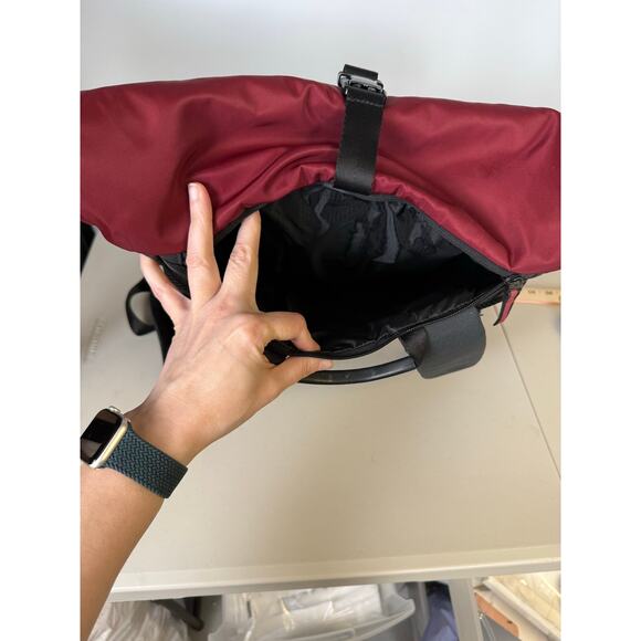 OAKLEY Utility Rolled Up Backpack Roll Top Bag Dull Onyx Red Y2k - Picture 6 of 14